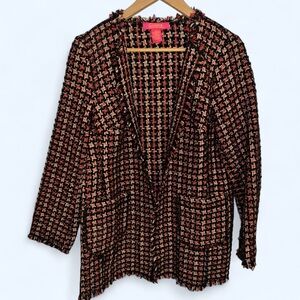 Catherines Black and Orange Pea Coat